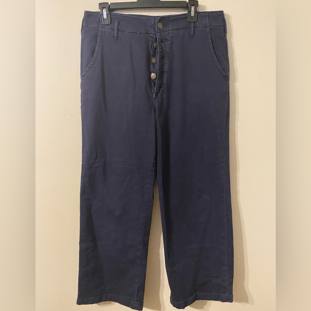Pilcro Anthropologie - navy blue cotton chinos pants size 29 EUC